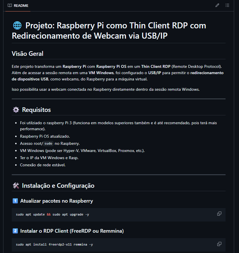 Projeto RDP Raspberry Pi